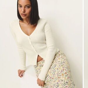 NWT Reformation Fia Cashmere Blend Cardigan white - Size S